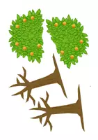 Vorschau - Mal- und Bastelvorlagen - Bastelbogen für Kinder: Apfelbaum - Seite 1
