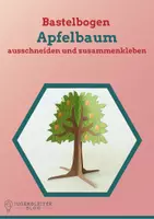Vorschau - Mal- und Bastelvorlagen - Bastelbogen für Kinder: Apfelbaum - Deckblatt