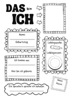 Vorschau - Arbeitsblätter - Steckbrief für DaZ - Deutsch als Zweitsprache - Das bin ich - Deckblatt