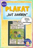 Vorschau - Poster - Plakat Klassenregeln: So höre ich gut zu (Schulanfang) - Deckblatt