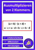 Vorschau - Arbeitsblätter - Einführung Ausmultiplizieren von 2 Klammern – Arbeitsblatt Mathematik - Seite 1