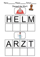 Vorschau - Arbeitsblätter - Feuerwehr Wörter stemplen - DaZ/DaF, Deutsch (Grundschule) - Seite 1
