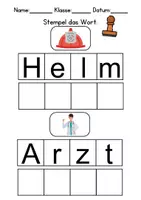 Vorschau - Arbeitsblätter - Feuerwehr Wörter stemplen - DaZ/DaF, Deutsch (Grundschule) - Seite 3