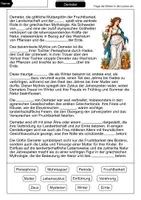 Vorschau - Arbeitsblätter - Lückentext Demeter - Griechische Götter - Seite 1