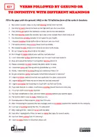 Aperçu - Feuilles d'exercices - GERUND OR INFINITIVE? – Chart & Worksheet (30 Sentences) - Page 2