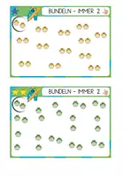 Vorschau - Fördermaterial/Inklusion - Mengenkarten 2er-Bündel ab 3 Jahren – 24 Karten | Kita, Vorschule, Förderung | dreifach differenziert - Seite 1