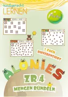 Vorschau - Fördermaterial/Inklusion - Mengenkarten 4er-Bündel ab 3 Jahren – 24 Karten | Kita, Vorschule, Förderung | dreifach differenziert - Deckblatt