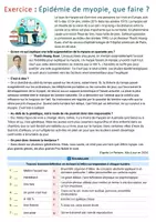 Aperçu - Feuilles d'exercices - Texte et exercices FLE B1 - Épidémie de myopie, que faire ? (santé) - Page de couverture