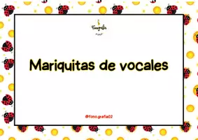 Vista previa - Tarjetas / Manipulativos - Mariquitas de vocales - página 1