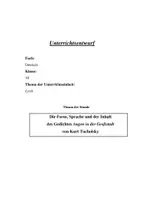 Vorschau - Stundenentwürfe - Unterrichtsentwurf zum Gedicht „Augen in der Großstadt“ (Tucholsky) - Seite 1