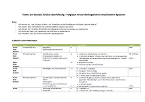 Vorschau - Stundenentwürfe - Großstadtlyrik - Vergleich zweier Berlingedicht (verschiedene Epochen) - Deckblatt