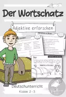 Vorschau - Arbeitsblätter - "Adjektive erforschen" mit dem Bilderbuch "Der Wortschatz" - Arbeitsheft - Deckblatt