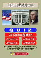 Vorschau - Arbeitsblätter - US-Präsident - 15 Quizfragen mit Auswahlantworten - Deckblatt