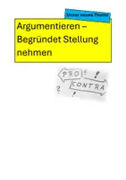 Vorschau - Unterrichtsreihen - Unterrichtsreihe: Deutsch - Argumentieren - Deckblatt
