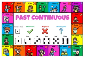 Aperçu - Jeux - PAST CONTINUOUS – Board Game (Interactive & Printable) - Page 1