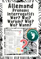 Aperçu - Feuilles d'exercices - Allemand - Pronoms interrogatifs Wer? Was? Warum? Wie? Wo? Wann? - Page de couverture