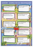 Vorschau - Arbeitsblätter - Drachenklasse Klassentier Drache Sommerferien Lesepass - Seite 1