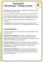 Vorschau - Mal- und Bastelvorlagen - Märchenoper: Hänsel und Gretel - Fingerpuppen im Musikunterricht - Seite 1