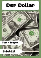 Vorschau - Arbeitsblätter - Der Dollar Geschichte und Finanzsystem - 6 Fragen zum Text - Deckblatt