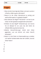 Vorschau - Arbeitsblätter - Der Dollar Geschichte und Finanzsystem - 6 Fragen zum Text - Seite 2