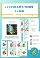 Vorschau - Spiele - Materialpaket 3 Lesespaziergänge Monster Axolotl Eulen differenziert + Zusatz - Seite 1