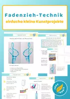 Vorschau - Arbeitsblätter - Kunstunterricht: Fadenzieh-Technik kleine Kunstprojekte - Deckblatt