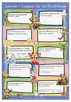 Vorschau - Arbeitsblätter - Hirschklasse Sommerferien Lesepass Klassentier Hirsch - Seite 1