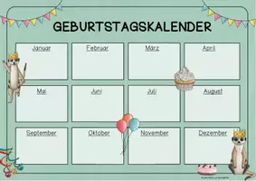 Vorschau - Anderer Materialtyp - Erdmännchenklasse - Geburtstagskalender / Geburtstagsübersicht - Seite 2
