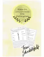 Vorschau - Test - Lernzielkontrolle Weltreligionen - Deckblatt