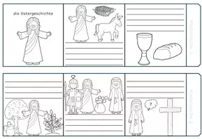 Vorschau - Arbeitsblätter - Leporello zur Ostergeschichte - das Kirchenjahr (ev.) - Seite 1