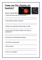 Vorschau - Arbeitsblätter - Fragen zum Film - Planeten und Raumfahrt WAS IST WAS - Seite 1