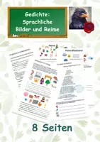 Vorschau - Arbeitsblätter - Gedichte: Sprachliche Bilder und Reime - Deckblatt
