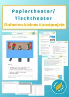Vorschau - Arbeitsblätter - Kleines Kunstprojekt Papiertheater Tischtheater - Deckblatt