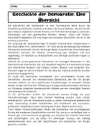 Vorschau - Arbeitsblätter - Die Geschichte der Demokratie - 6 Fragen zum Text - Seite 1