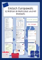 Vorschau - Stundenentwürfe - Einfach Europawahl - 6) Wählen im Wahllokal und mit Briefwahl (leichte Sprache) - Deckblatt