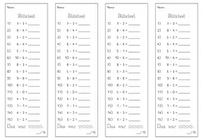 Vorschau - Arbeitsblätter - Blitztest Mathe_Subtraktion_ZR10 - Seite 3