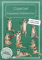 Vorschau - selbst erstellte Cliparts/Grafiken - Clipartset - Klassentier Erdmännchen / Erdmännchenklasse (Privater Gebrauch) - Deckblatt