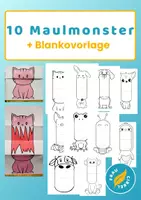 Vorschau - Mal- und Bastelvorlagen - Tierische Maulmonster basteln - Deckblatt