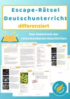 Vorschau - Arbeitsblätter - Escape-Room Das Geheimnis der verschwundenen Geschichten - Deckblatt