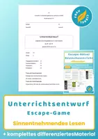 Vorschau - Stundenentwürfe - Unterrichtsentwurf Escape Game Escape Room - Deckblatt