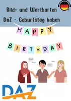 Vorschau - Bildkarten - Bild- und Wortkarten DAZ Geburtstag haben - Deckblatt