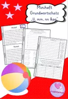 Vorschau - Arbeitsblätter - Miniheft Grundwortschatz "ll, mm, nn & pp" - Deckblatt