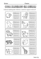 anteprima - Esercizi - Cosa mangiano gli animali - Pagina di copertina
