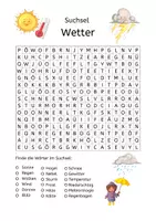 Vorschau - Arbeitsblätter - Suchsel Wetter / Buchstabengitter (differenziert) - Deckblatt