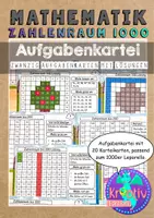 Vorschau - Stationenlernen - Aufgabenkartei im Zahlenraum bis 1000 - Deckblatt