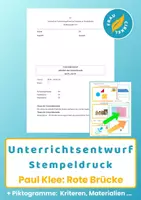 Vorschau - Stundenentwürfe - Unterrichtsentwurf Stempeldruck nach Paul Klee - Deckblatt