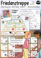 Vorschau - Merkblätter - Friedenstreppe & Tippkarten - Streitschlichter / Konflikte + Streit lösen - Deckblatt
