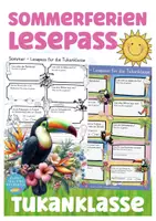 Vorschau - Arbeitsblätter - Tukanklasse Sommerferien Lesepass Klassentier Tukan - Deckblatt