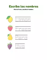 Vista previa - Hojas de trabajo - 🍎 Aventuras frutales: reconocer y escribir la fruta 🍍 - página 3