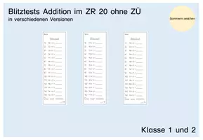 Vorschau - Test - Blitztest_Mathe_Addition_ZR20_ohne Zehnerübergang - Deckblatt